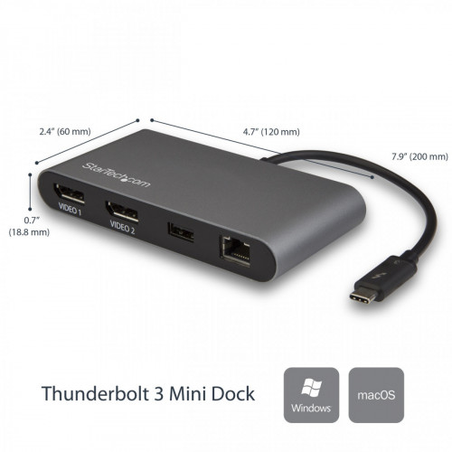 StarTech.com Mini Dock Thunderbolt 3 per...