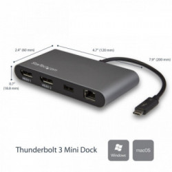 StarTech.com Mini Dock Thunderbolt 3 per Portatili - Doppio DisplayPort - USB-C 4k 60Hz