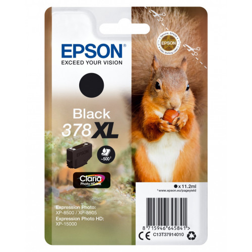 Epson Squirrel Singlepack Black 378XL Claria...