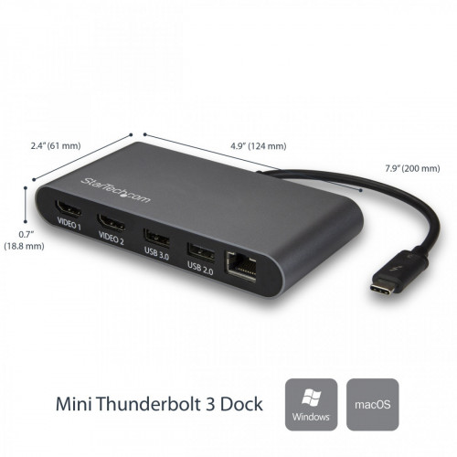 StarTech.com Mini Docking Station Thunderbolt 3...