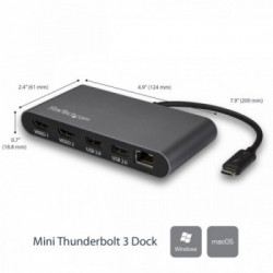 StarTech.com Mini Docking Station Thunderbolt 3 per Portatili - Doppio HDMI - 4k 60Hz