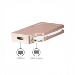 StarTech.com Adattatore Video USB-C Multi-Porta - Oro Rosa - 4 in 1 USB-C a VGA, DVI, HDMI o mDP - 4K