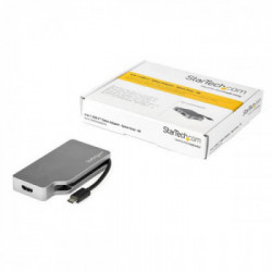 StarTech.com Adattatore Video USB-C Multi-Porta - Grigio Siderale - 4 in 1 USB-C a VGA, DVI, HDMI o mDP - 4K