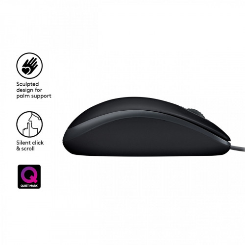 Logitech B110 mouse USB tipo A Ottico 1000 DPI...