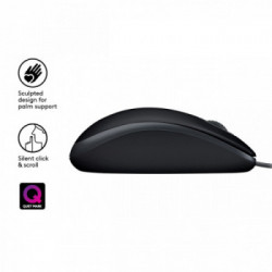 Logitech B110 mouse USB tipo A Ottico 1000 DPI Ambidestro