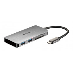 D-Link DUB-M610 replicatore di porte e docking station per notebook Cablato USB 3.2 Gen 1 (3.1 Gen 1) Type-C Alluminio, Nero