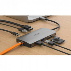 D-Link DUB-M810 replicatore di porte e docking station per notebook Cablato Thunderbolt 3 Argento