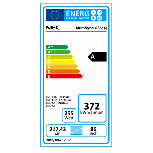 NEC MultiSync CB861Q 2,18 m (86") LCD 4K Ultra...