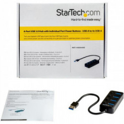 StarTech.com Hub USB 3.0 a 4 porte - 4x USB-A con Swith On/Off Individuale