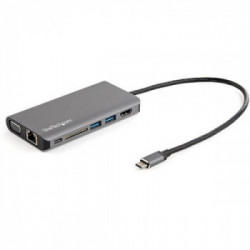 StarTech.com Adattatore multiporta USB-C - HDMI / VGA - PD - SD - Ethernet - Audio e microfono - Cavo integrato da 30 cm - Mini