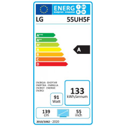 LG UH5F Pannello piatto per segnaletica digitale 139,7 cm (55") IPS 4K Ultra HD Nero Processore integrato Web OS