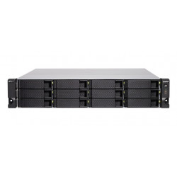 QNAP TS-h1283XU-RP E-2236 Collegamento ethernet LAN Armadio (2U) Nero, Grigio NAS