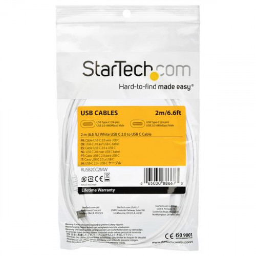 StarTech.com Cavo USB-C di 2 m - Bianco