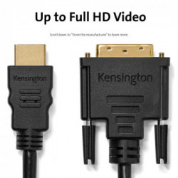 Kensington Cavo da HDMI (M) a DVI-D (M) bidirezionale passivo, 1,8 m