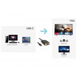 Hamlet XVAUC-VGA20 cavo e adattatore video 2 m USB tipo-C VGA (D-Sub) Nero
