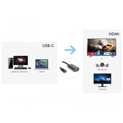 Hamlet XVAUC-HDM4K cavo e adattatore video USB tipo-C HDMI tipo A (Standard) Nero