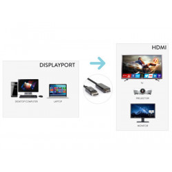 Hamlet XVCDP-HDM18 cavo e adattatore video 1,8 m DisplayPort HDMI tipo A (Standard) Nero