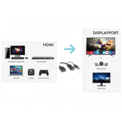 Hamlet VAHDM-DPA HDMI tipo A (Standard) DisplayPort Nero