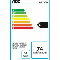 AOC Gaming AG273QCG monitor piatto per PC 68,6 cm (27") 2560 x 1440 Pixel Quad HD LED Nero, Rosso