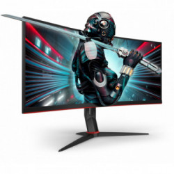AOC Gaming CU34G2/BK LED display 86,4 cm (34") 3440 x 1440 Pixel WQHD Nero, Rosso