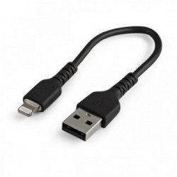StarTech.com Cavo da USB-A a Lightning da 15cm nero - Robusto e resistente cavo di alimentazione/sincronizzazione in fibra