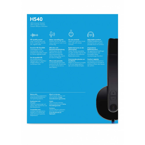 Logitech H540 Cuffia Padiglione auricolare Nero