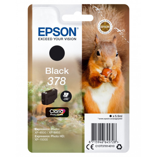 Epson Squirrel Singlepack Black 378 Claria...