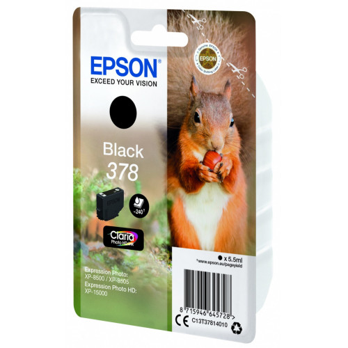 Epson Squirrel Singlepack Black 378 Claria...