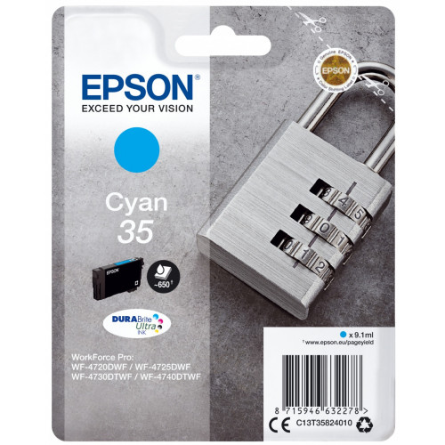 Epson Padlock Singlepack Cyan 35 DURABrite...