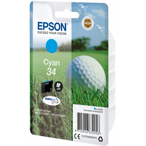 Epson Golf ball Singlepack Cyan 34 DURABrite...