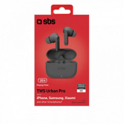 SBS Urban Pro Auricolare True Wireless Stereo (TWS) In-ear Musica e Chiamate Bluetooth Nero