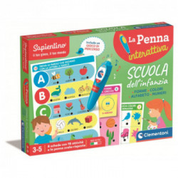 Clementoni- Sapientino-Scuola Dell'Infanzia-Forme, Colori, Alfabeto E Numeri-Quiz, Schede attività e Penna Interattiva