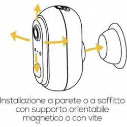 Beghelli Dom Telecamera Wifi Esterno FullHD con Batteria Ricaricabile Autonomia fino a 8 Mesi Videocamera Sorveglianza Esterno c