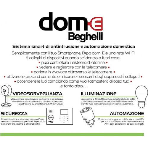 Beghelli Dom Telecamera Wifi Esterno FullHD con...