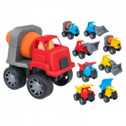 VEICOLI LAVORO RUOTA LIBERA 14CM 3 ASS 9PZ D/BOX