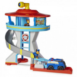 PAW Patrol Quartier Generale, Set di gioco Torre di Controllo, 2 Personaggi di Chase, auto della polizia di Chase e accessori,