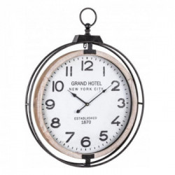 Orologio da parete Yes Everyday 0182151 TICKING Q83 Cromo e Legno