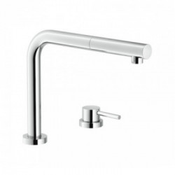 Nobili FL96824/3VBCR - Miscelatore Cucina, Canna a forma di J, Doccetta Estraibile, Finitura Cromo