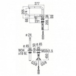 Nobili AQ93500CR Serie Acquerelli - Miscelatore Cucina, Sottofinestra con Doccetta, Finitura Cromo