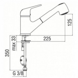 Nobili MJ16117CR serie Mistral Junior - Miscelatore Monocomando, Canna Bassa, Doccetta Estraibile, Finitura Cromo