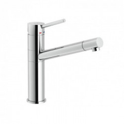 Nobili SN00717BM Serie Snow - Miscelatore Cucina Serie, Doccetta Estraibile, Finitura Cromo Lucido