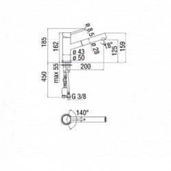 Nobili SN00717BM Serie Snow - Miscelatore Cucina Serie, Doccetta Estraibile, Finitura Cromo Lucido