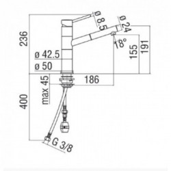 Nobili SN00717CR serie Snow - Miscelatore Cucina Serie, Doccetta Estraibile, Finitura Cromo