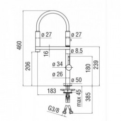 Nobili MV92400/50BM Serie Move - Miscelatore Cucina, Bocca Girevole, Doccetta Orientabile, Finitura Nero Opaco