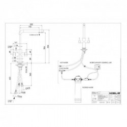 Nobili AQ93823/3VBGTP Serie Sorgent - Miscelatore Cucina , Canna forma di L, Bocca Girevole, Finitura Rame