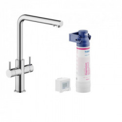 Nobili AQ93823/3VBCR Serie Sorgente - Miscelatore Cucina, Bicomando, Sistema Filtrante, Finitura Cromo