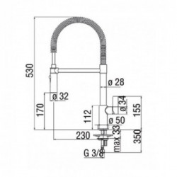 Nobili FL96320/1CR Serie Flag - Miscelatore Cucina , Monocomando, Bocca Girevole, Finitura Cromo