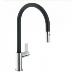 Nobili FL96137BM Serie Flag - Miscelatore Cucina, Monocomando, Bocca Girevole, Finitura Nero