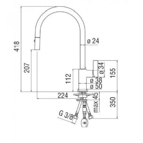 Nobili FL96137CR Serie Flag - Miscelatore...