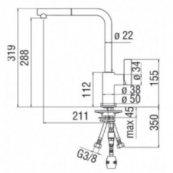 Nobili FL96127CR Serie Flag - Miscelatore Cucina, Serie Flag, Bocca Girevole, Finitura Cromo